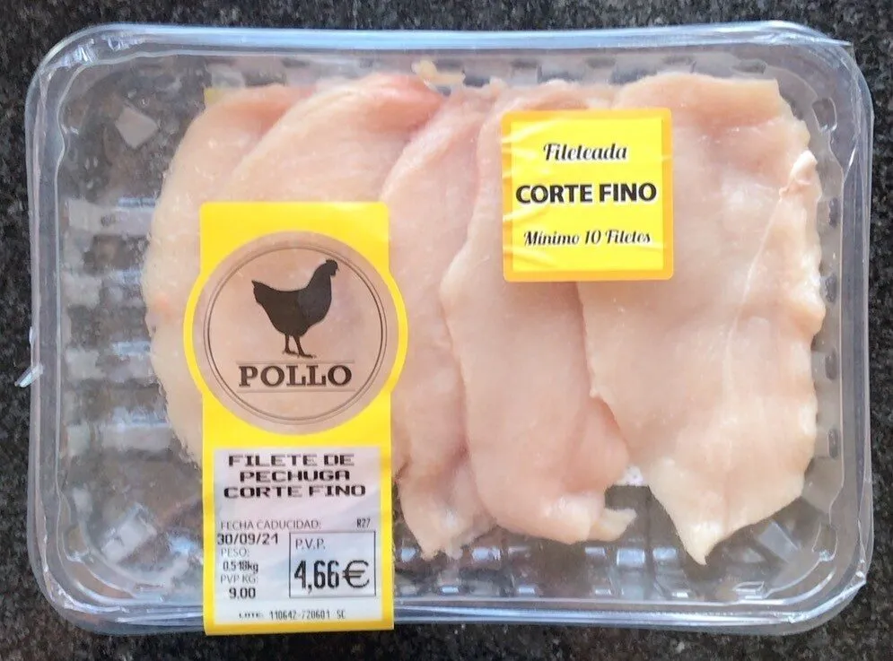 Filete de pechuga corte fino
