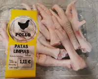 Patas de pollo limpias