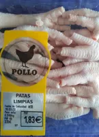 Patas limpias de pollo