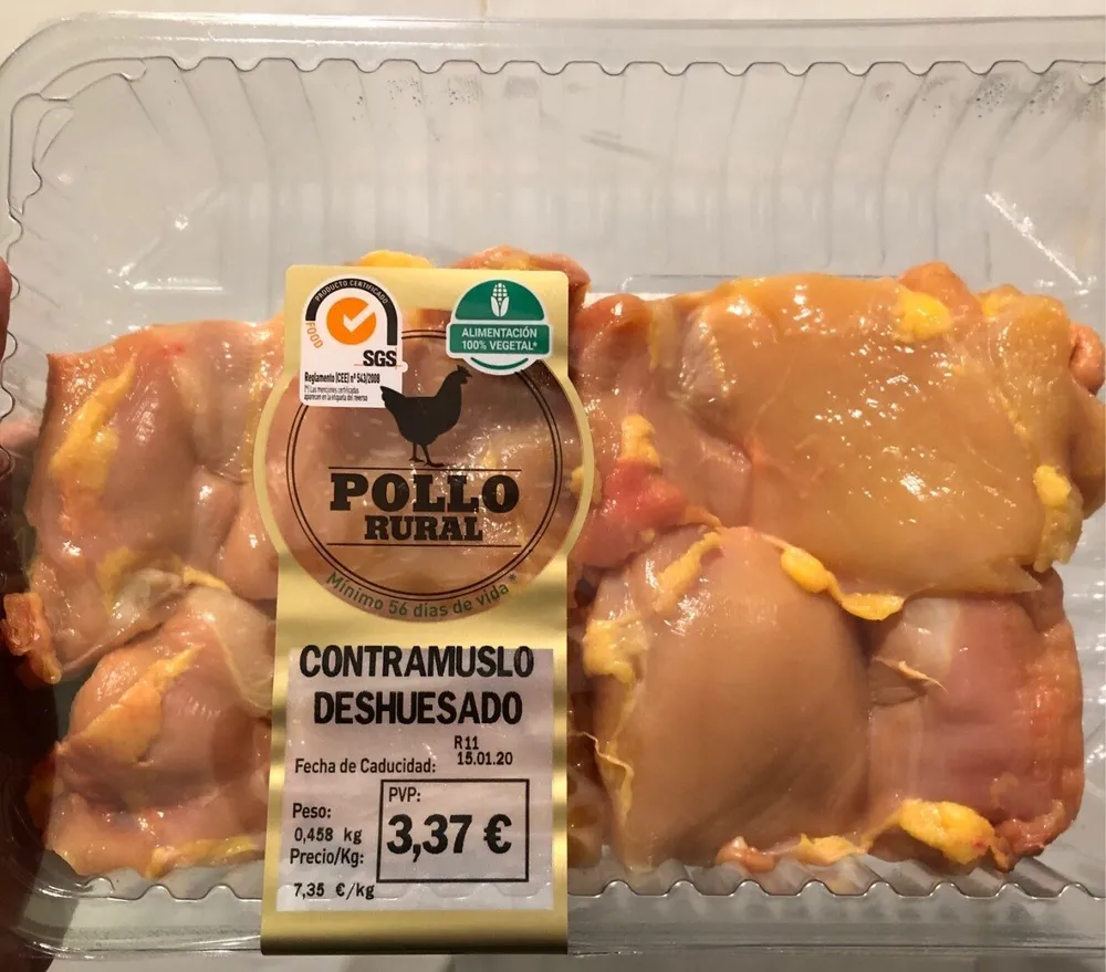 Pollo Rural. Contramuslo Deshuesado