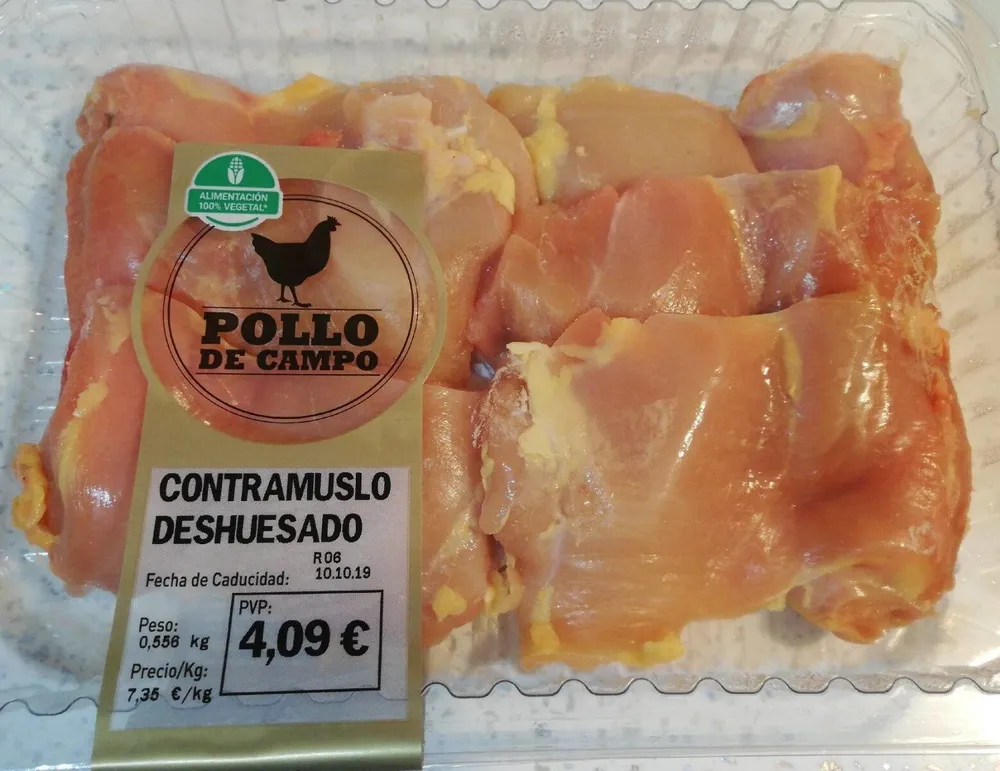 Contramuslo deshuesado de pollo de campo