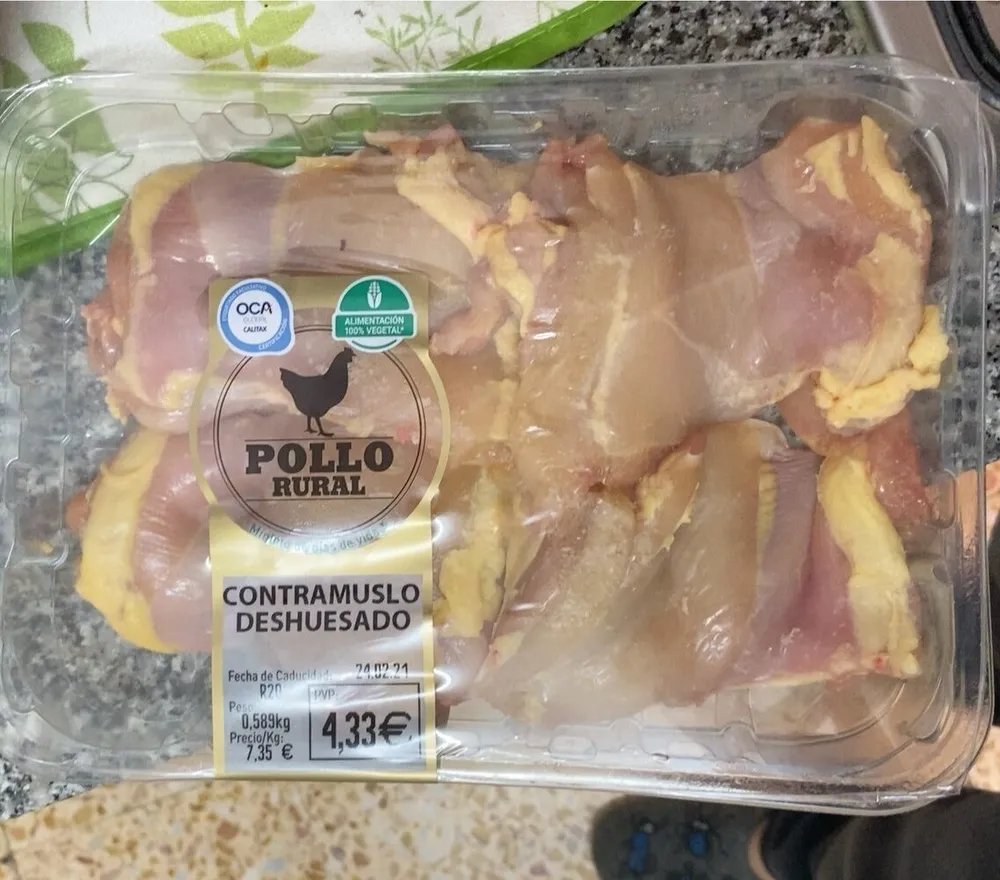 Contramuslo deshuesado pollo