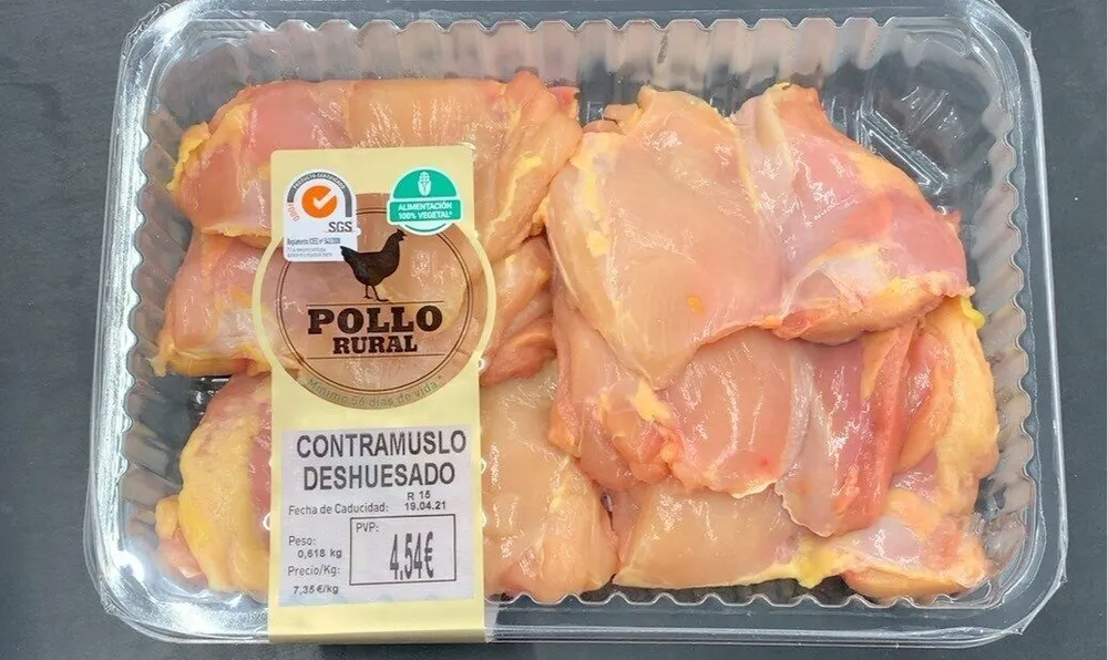 Contramuslo deshuesado pollo corral