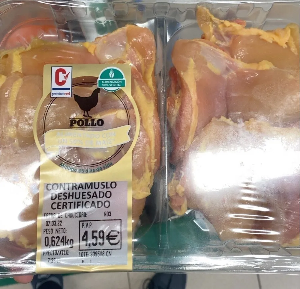 Contramuslo deshuesado de pollo
