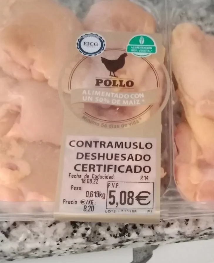 Contramuslo deshuesado de pollo