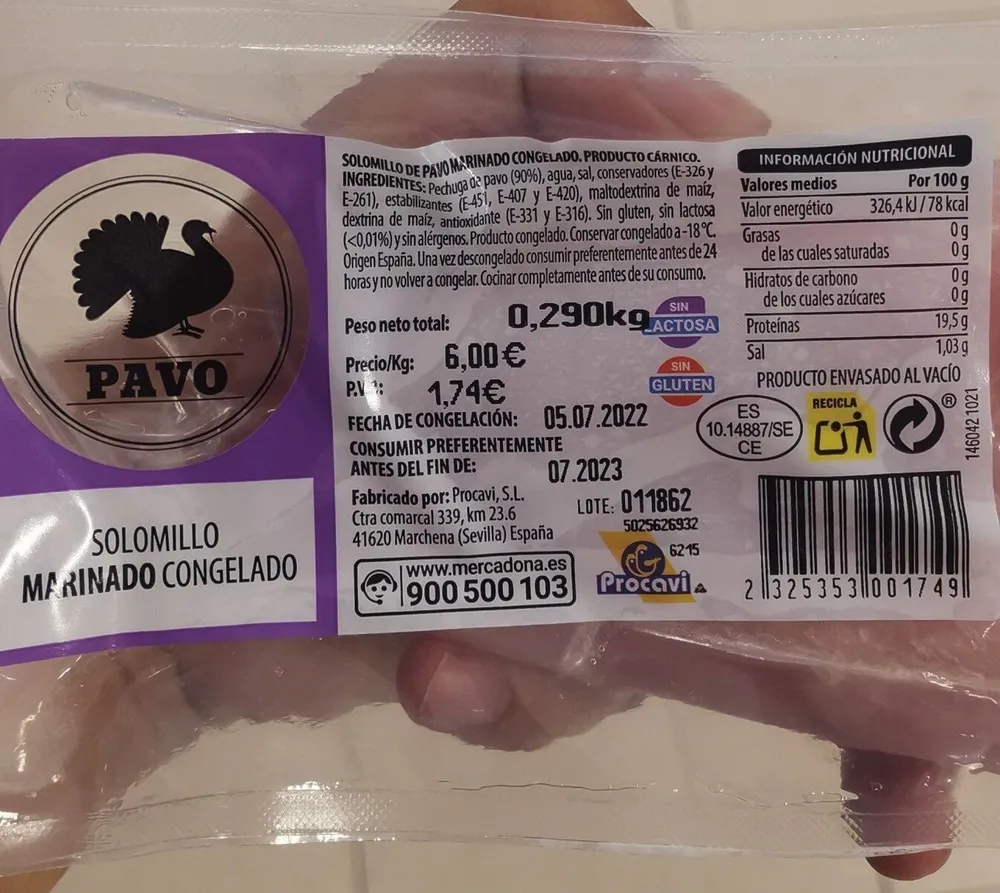Solomillo de pavo marinado