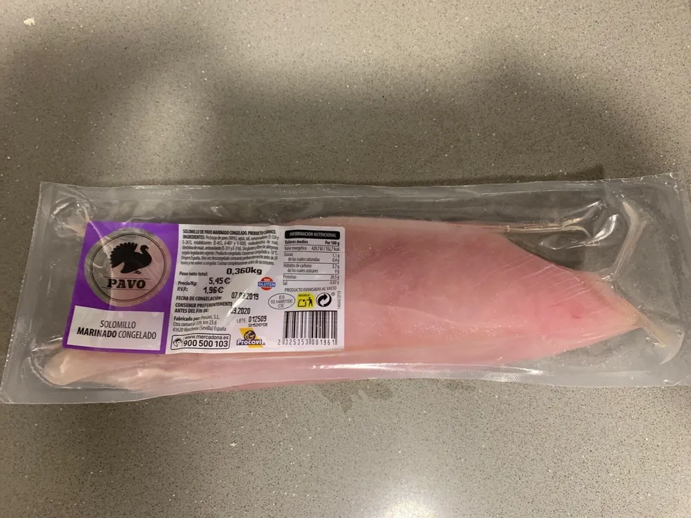 Solomillo marinado congelado