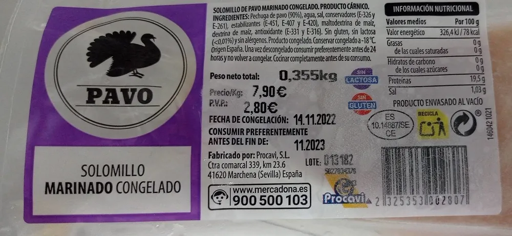 Solomillo de pavo marinado