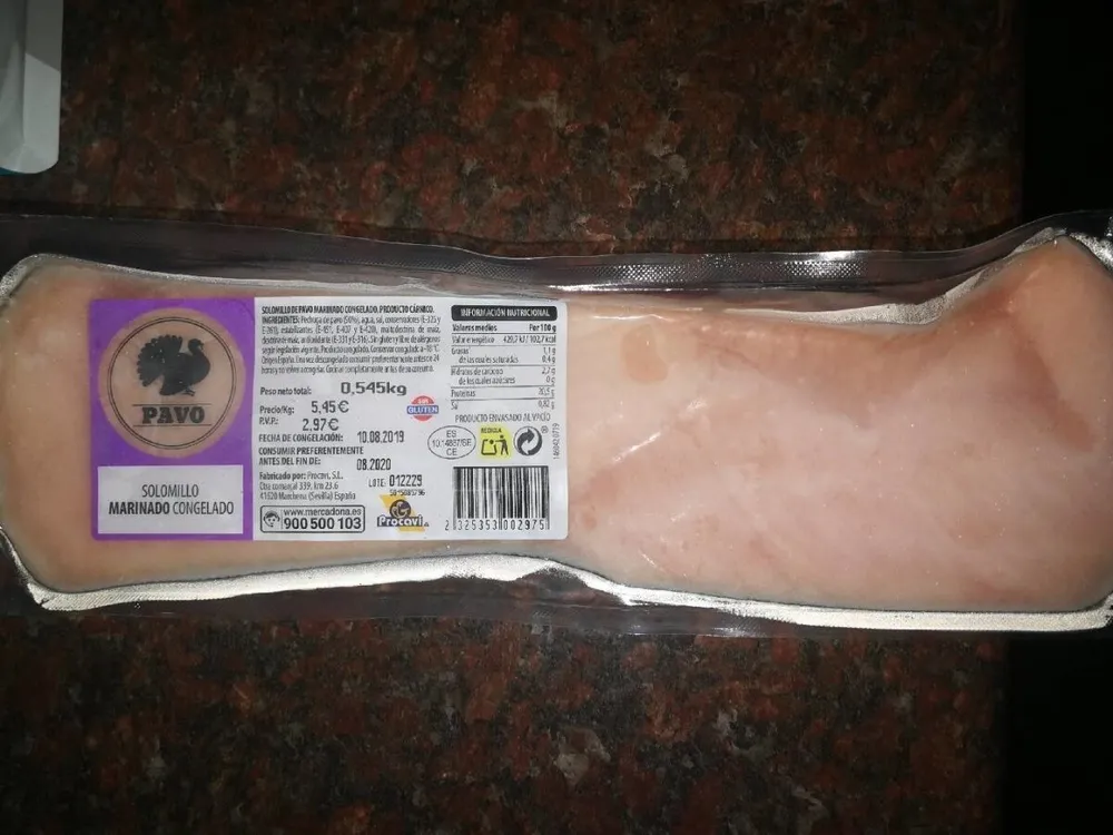 Solomillo marinado congelado