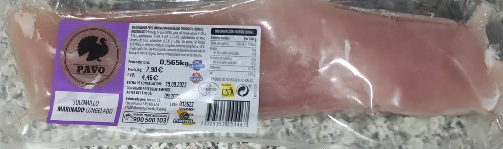 Solomillo marinado congelado