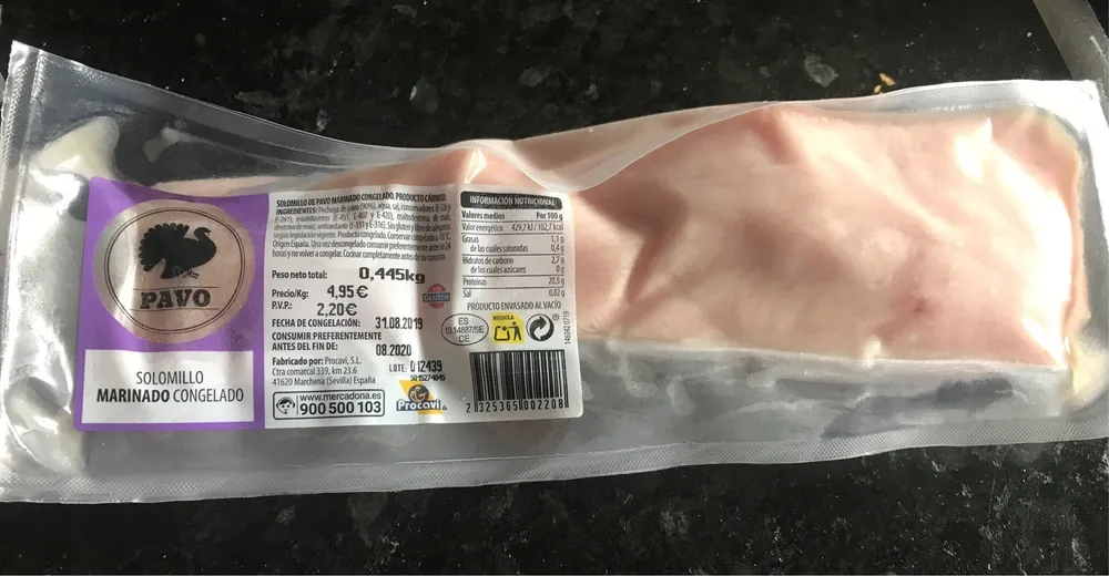 Solomillo marinado congelado