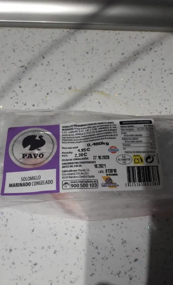 Solomillo marinado congelado p