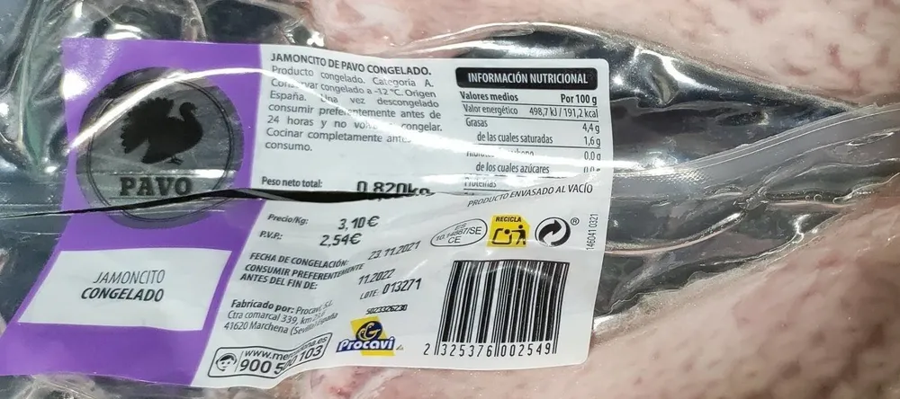 Jamoncito de pavo