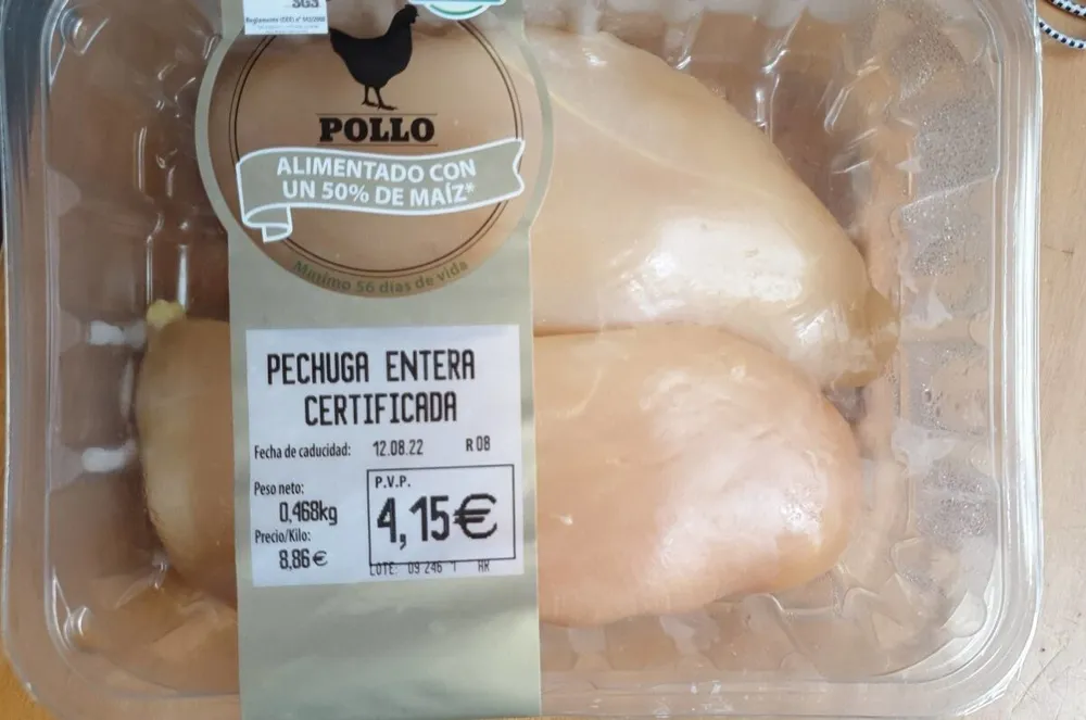 Pechuga entera de pollo
