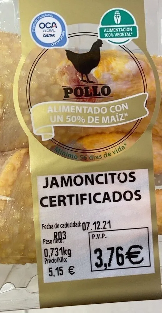 Jamoncitos con 50% de maiz