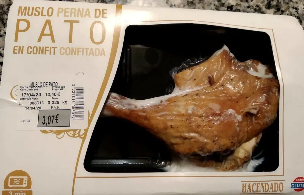 Muslo de pato en confit