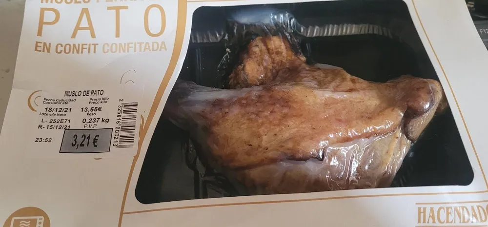 Muslo de pato en confit