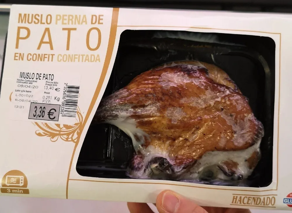 Muslo de pato confitada