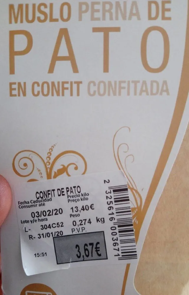 Pato muslo en confit
