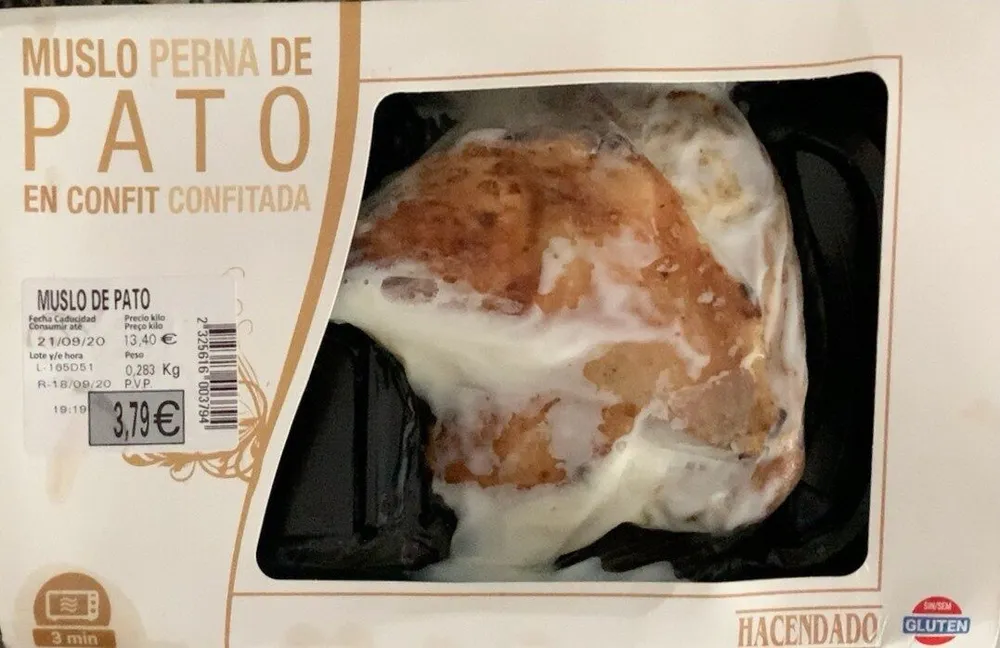Muslo perna de pato confinada