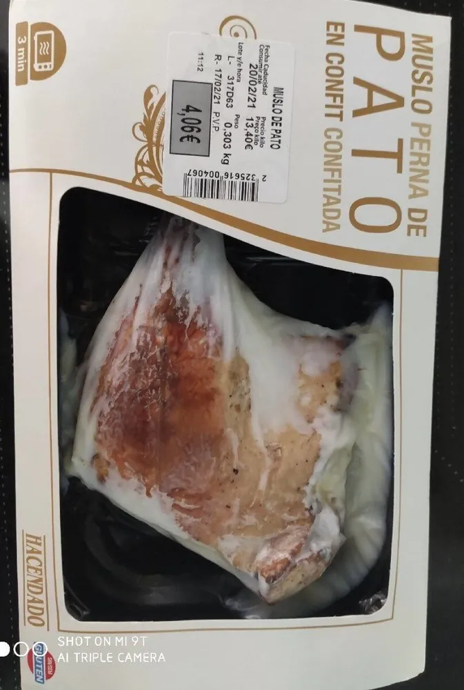 Muslo de pato en confit