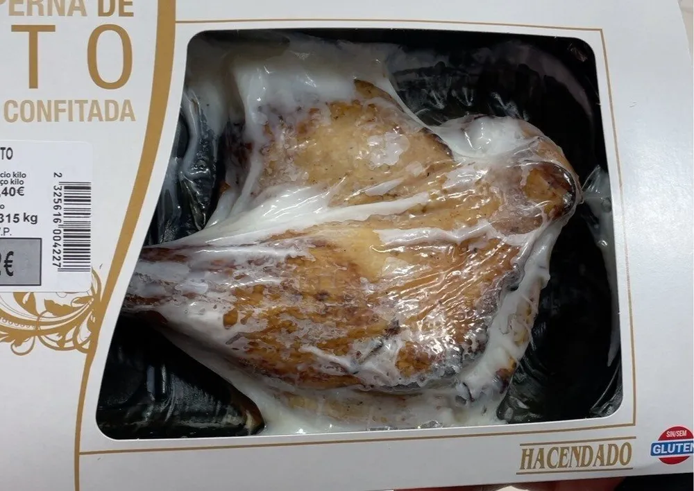 Muslo perna de pato en confit confitada