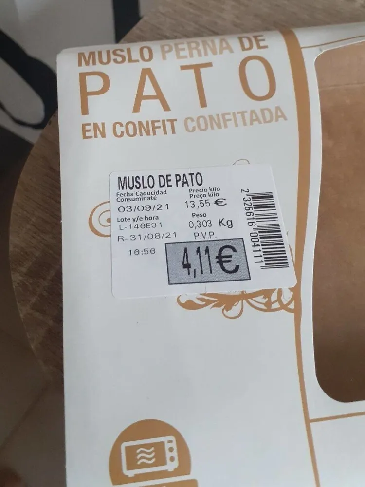 Muslo pierna de pato en confit