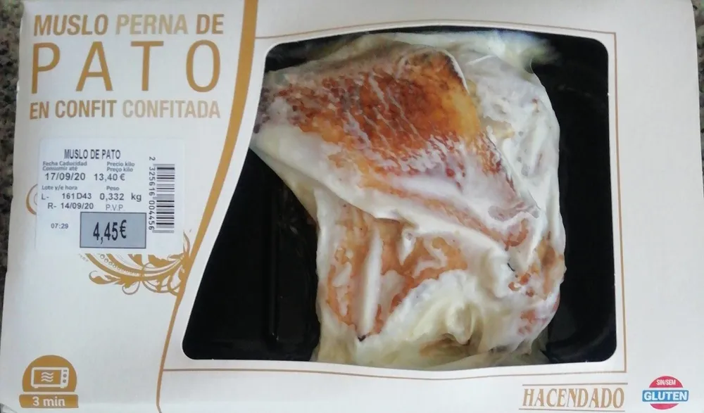 Muslo de pato en confit