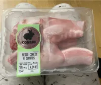 Medio conejo a cuartos