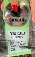 Medio conejo a cuartos
