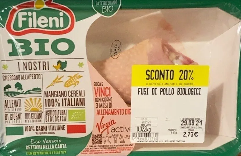 Fusi di pollo bioligici