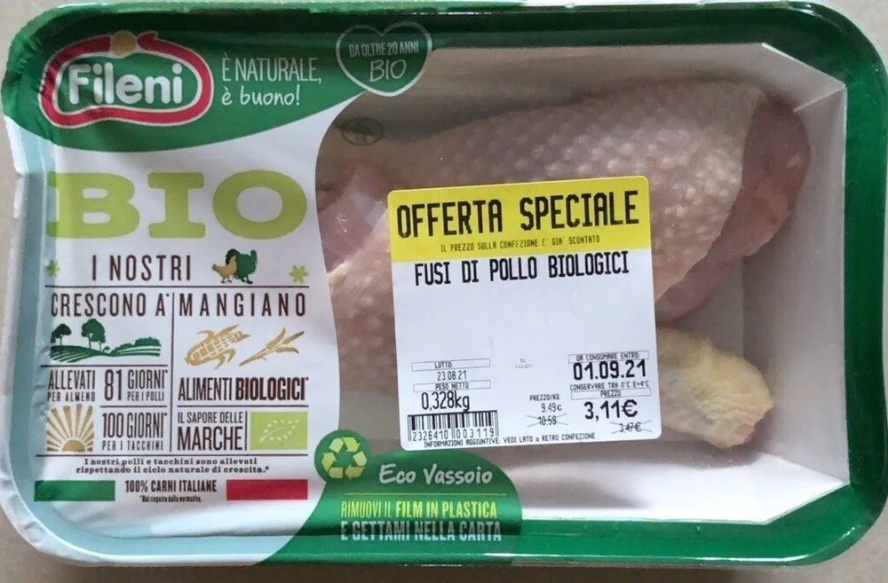 Fusi di pollo biologici