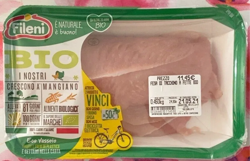 Fesa di tacchino a fette bio