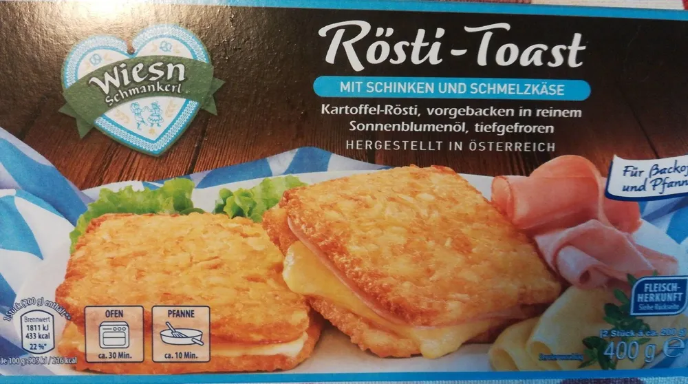 Rösti-Toast mit Schinken und Schmelzkäse