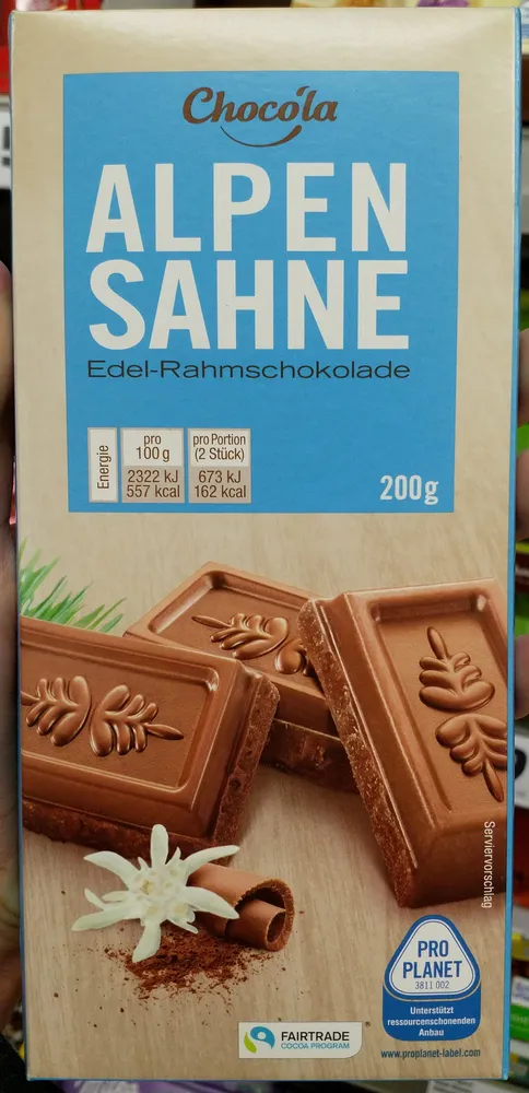 Alpen Sahne Edel-Rahmschokolade