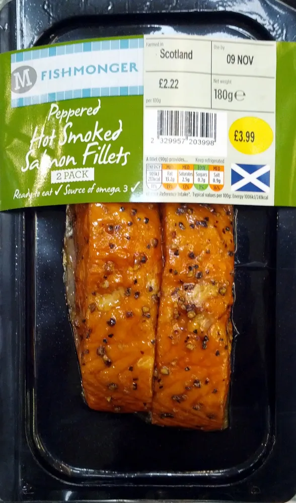 Peppered Hot Smoked Salmon Fillets