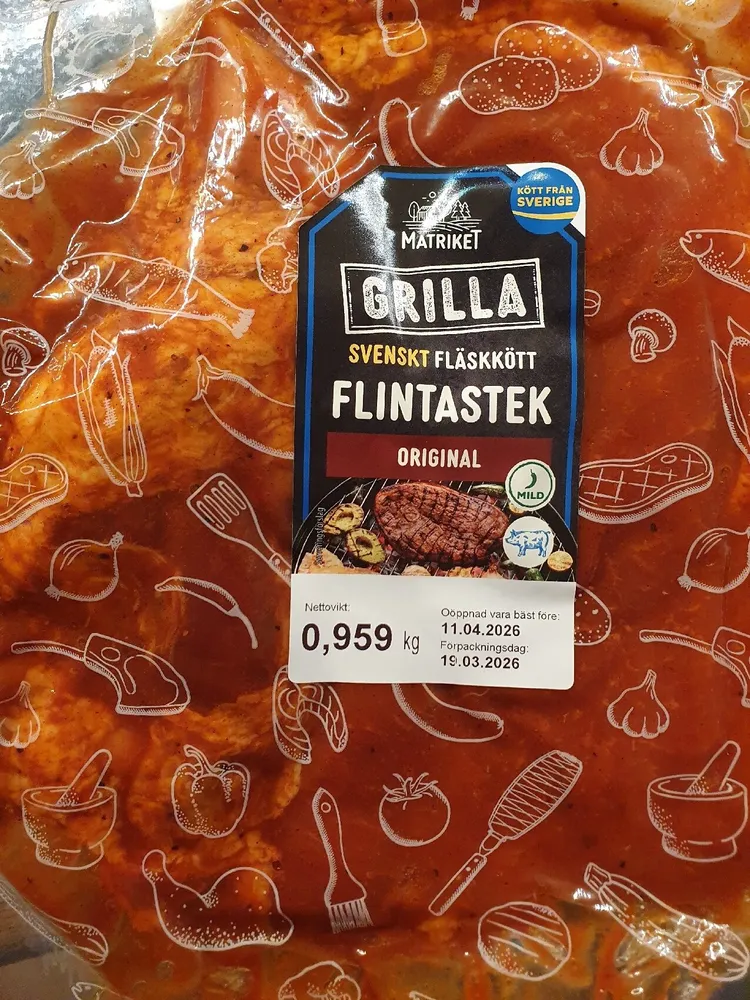 Marinerad flintastek av gris