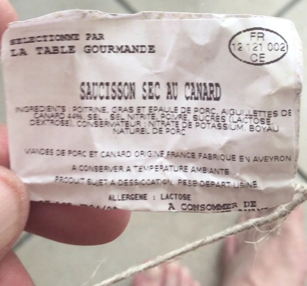 Saucisson sec de canard