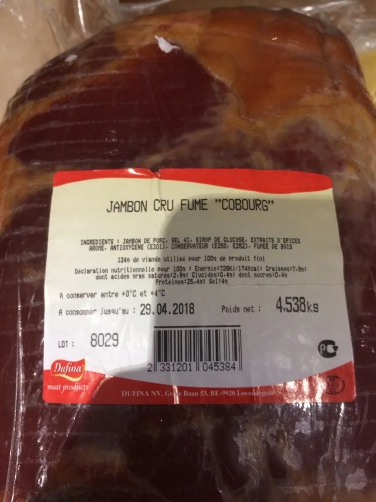 Jambon cru fume cobourg