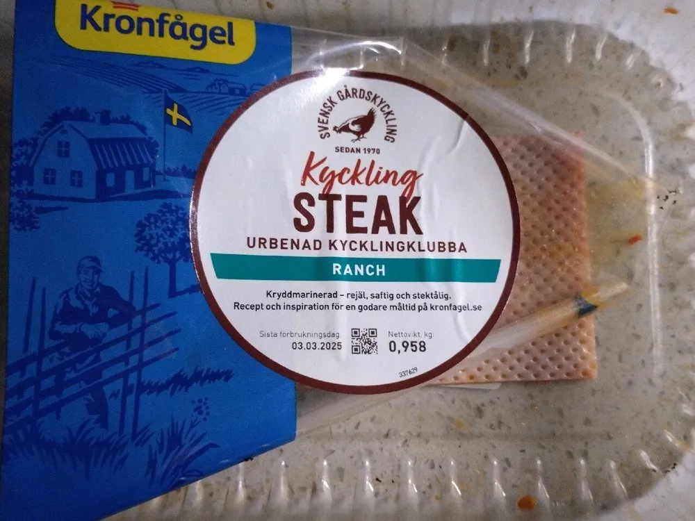 Kycklingsteak Urbenad Kycklingklubba Ranch