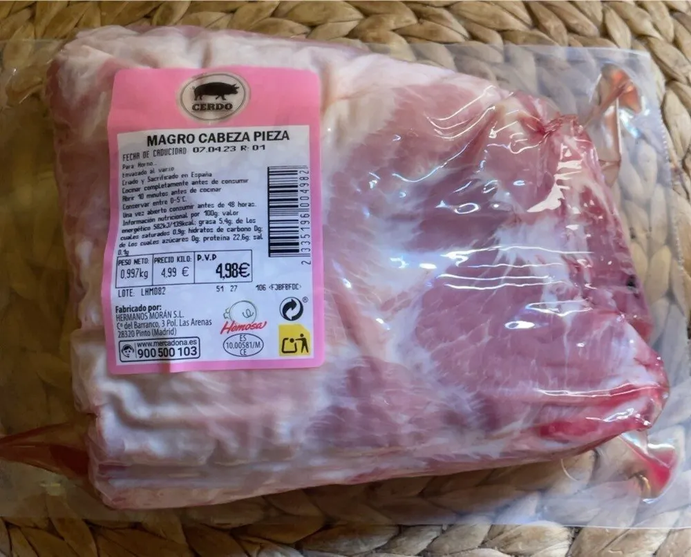 Magro cabeza pieza (cerdo)