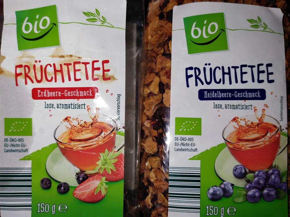 Bio-Früchtetee lose, aromatisiert (Mango-Himbeere/Erdbeere/Heidelbeere)