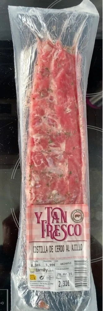 Costilla de cerdo al ajillo