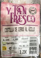 Costilla de cerdo al ajillo con agua añadida