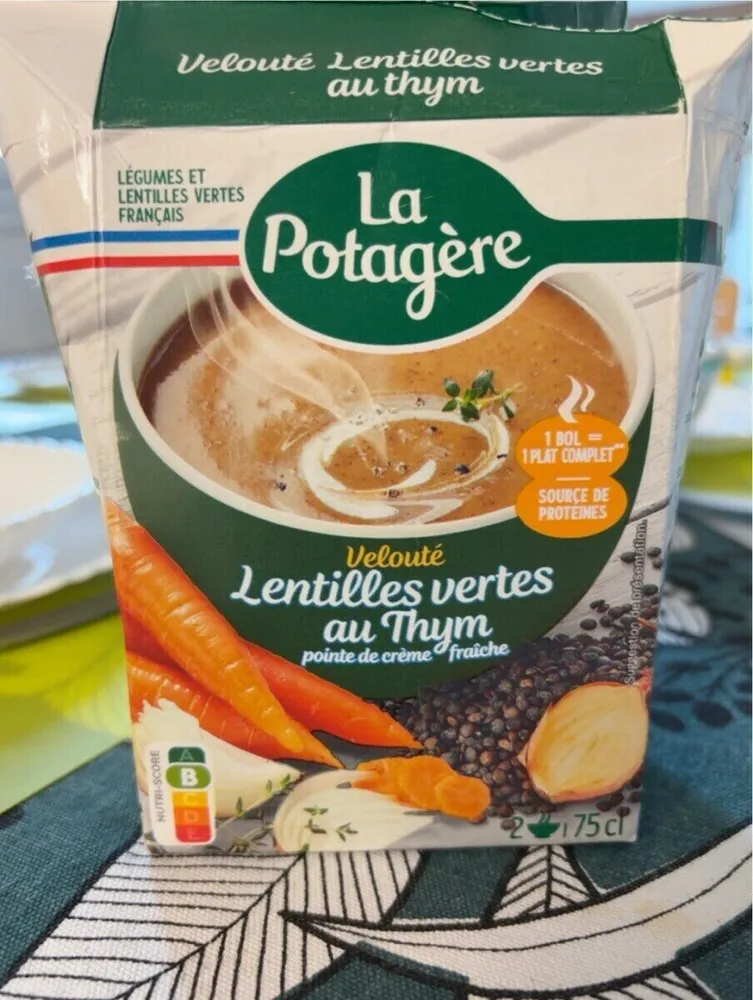 Velouté lentilles vertes au thym