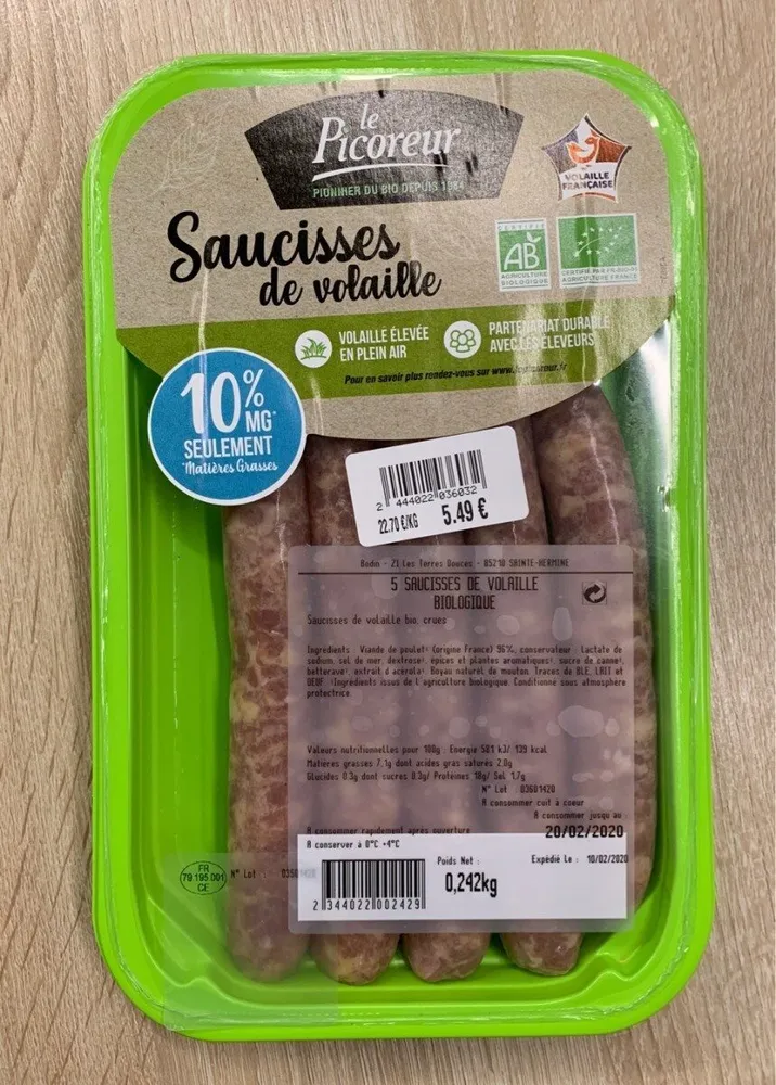 Saucisses de volaille