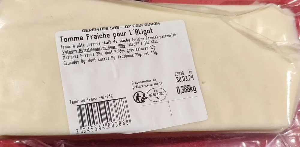 Tomme fraiche