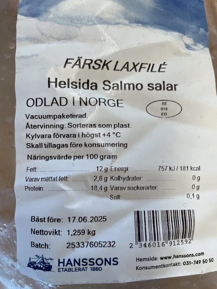 Färsk laxfilé Hanssons