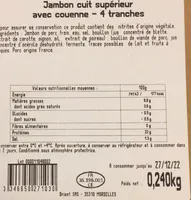 Jambon cuit avec couane