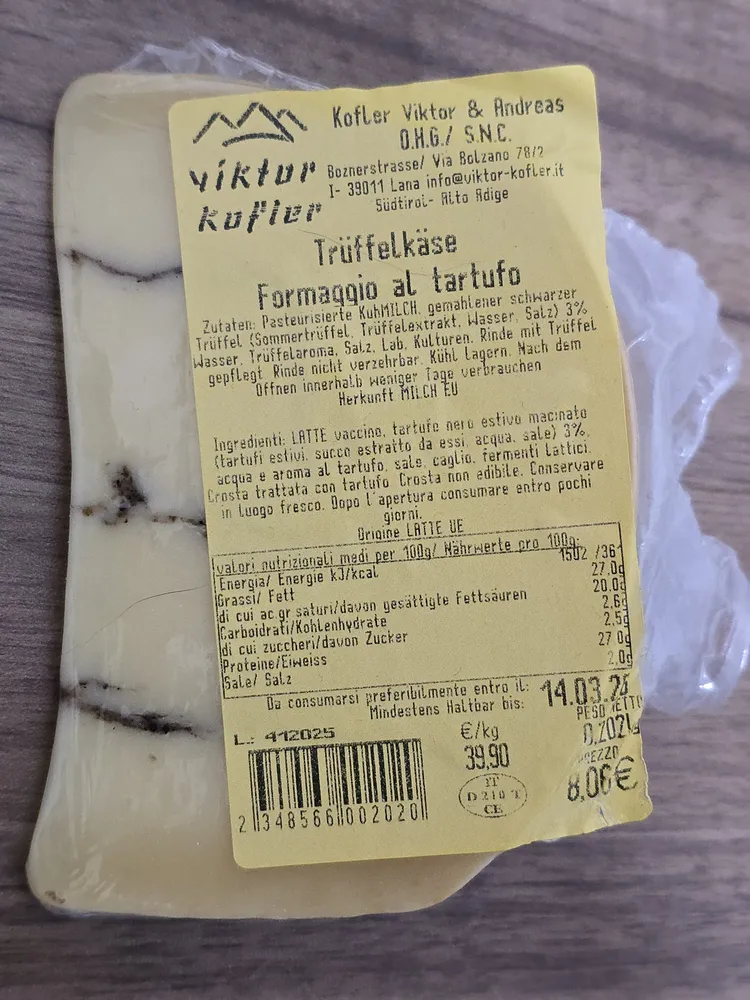 Trüffelkäse Formaggio al tartufo